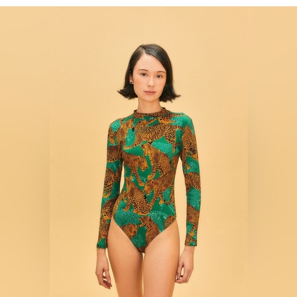 FARM RIO 🌴🌴🌴 Artsy Leopards Rib Bodysuit - Picture 3 of 6